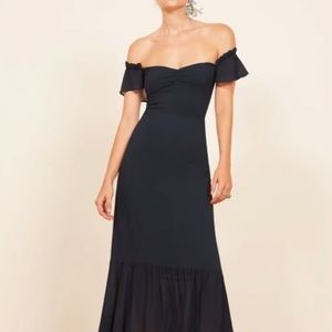 Reformation Butterfly Dress Navy